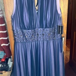 Jessica Howard Purple Midi Dress with Embellished Waist